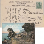 DR - MSP No.24 SMS Gneisenau II farb. AK Madeira n. Bonn 1908 Verbandsreise n.