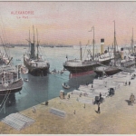 DR - MSP No.14 SMS Loreley farb. AK Alexandrien n. Zwickau 1914 Mittelmeer-Reise