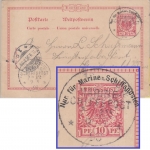 DR - 10 Pfg. Krone/Adler MSP-GA MSP No. 12 Schulschiff Moltke 1898 n. Greifswald