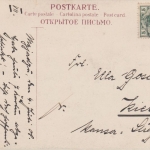 DR - MSP No. 43 SMS Fürst Bismarck farb. AK (jap. Frau) n. Kiel 1908