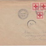 Schweden - 3x20 Ö. 80 J. Rotes Kreuz Zensurbrief n. DÄNEMARK FDC Stockholm 1945