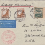 DR - LZ 129 1. Nordamerikafahrt Frankfurt a/M. Westwood 28.4.36 Olympia Vignette