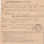 Preussen - Kriewen 3/5 K2 Postbehändigungsschein n. Kosten 1867