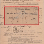 DR - Schwetzkau 26.11.77 K2 Postinsinuationsdokument n. Lissa 20 Pfg. Nachporto