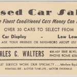 USA - 2 C. Ganzsache priv. Zudruck "Used Car Sale" Rome - Lake Delta 1956