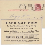 USA - 2 C. Ganzsache priv. Zudruck "Used Car Sale" Rome - Sorena 1957
