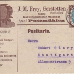 DR-Infla - 15 Pfg. Nationalversammlung illustr. Firmenkarte Gerstetten 1919 n.