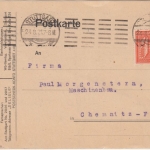 DR-Infla 40 Pfg. Ziffer Perfin "DZ" illustr. Firmenkarte Stuttgart Chemnitz 1921