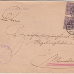 DR-Infla - 50 Pfg. Ziffer 4er-Block Dienstbrief Weimar München 1922 Wendekuvert
