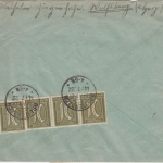 DR-Infla - 12x25 Pfg. Ziffer u.a. Einschreibebrief KOS Breitenbach (Harz) 1922