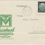 DR - 6 Pfg. Hindenburg/Trauer illustr. Firmenkarte Dortmund - Apolda 1934