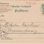 DR - 2x5 Pfg. Krone/Adler Firmenkarte K1 Groeditz - Braunschweig 1896