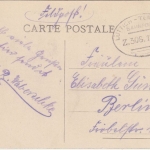 LP Belgien - Bahnpost Lüttich Tergnier Z. 306 Feldpostkarte n. Berlin 1915