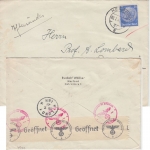 DR - 25 Pfg. Hindenburg Zensurbrief n. SCHWEDEN Herford - Lund 1941 Nachsendung