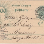DR - 5 Pfg. Germania Jahrhundert-Ganzsache Loitz - Stralsund 14.1.1900