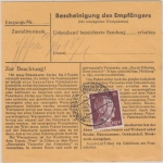 DR - Münsingen Übungsplatz frank. Paketkarte n. Heidenau 13.1.44