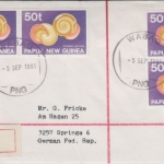 Papua New Guinea PNG - 4x50 t Schnecken Einschreibebrief Wabag 5.9.1991