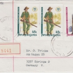 Papua New Guinea PNG - 60+2x45 T. Soldaten Einschreibebrief Unitech 1.9.1992