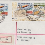 Papua New Guinea PNG - 2x40+60 T. Postdienst Einschreibebrief Gembogl 22.3.1986