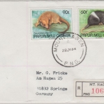 Papua New Guinea PNG - 90+60 T. Säugetiere Einschreibebrief Mt. Hagen 22.7.1994