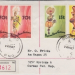 Papua New Guinea PNG - 2x70 T. u.a. Tänze Einschreibebrief Boroko 24.3.1987