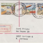 Papua New Guinea PNG - 2x40+60 T. Postdienst Einschreibebrief Baimuru 15.1.1986