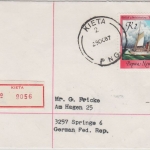 Papua New Guinea PNG - 2 K. Segelschiff Einschreibebrief Kieta 29.10.1987