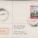 Papua New Guinea PNG - 2 K. Segelschiff Einschreibebrief Igam Barracks 3.9.1988