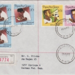 Papua New Guinea PNG - 70 T. u.a. letter writing Einschreibebrief Kokopo 1989