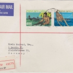 Papua New Guinea PNG - 15+60 T. Fischen Einschreibebrief Bundi 3.9.1981