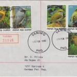 Papua New Guinea PNG - Vögel 1989 Satz Einschreibebrief Vanimo 19.2.1990
