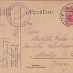 DR - 10 Pfg. Germania Feldpostkarte i.d. SCHWEIZ Dt. Feldpoststat. Nr. 158 1916