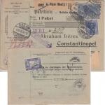 DR - 2 M. Nord/Süd u.a. Paketkarte i.d. TÜRKEI Hagen (Westf.) 6.10.1917