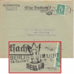 DR - Berlin im Licht 1928 Masch.werbestempel Drucksache n. Wildungen Berlin SW11