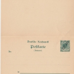DP China - 5/5 Pfg. Krone/Adler Doppelkarte Ganzsache blanko gestpl. 1900