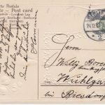 Weihnachten - Hand Kalenderblatt 25. Dez. farbige Prägekarte Berlin 1907