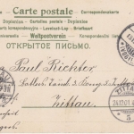 Weihnachten - Engel Christbaum Glocke farbige Ansichtskarte Plauen 1901