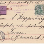 DR - 10+5 Pfg. Germania Nachnahmekarte Vechta - Freren 1907 Oldenb. Volkszeitung