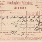 DR - 10+5 Pfg. Germania Nachnahmekarte Vechta - Freren 1907 Oldenb. Volkszeitung