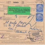DR - 2x25 Pfg. Hindenburg Paketkarte n. ÖSTERREICH Sassnitz - Wien 1936