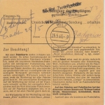Dt. Bes. Luxemburg - 50 Pfg. AH Paketkarte n. Goesdorf/Wilz 1943 Erstattungsstpl