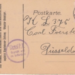 DR - 7 1/2 Pfg. Germania Firmenkarte Wesel - Düsseldorf 1917 Zensur Wesel