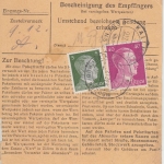 DR - 40+5 Pfg. AH Paketkarte/Beutelstück Neuern (Böhmerwald) - Kallmünz 1943