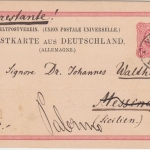 DR - 10 Pfg. Ganzsache n. ITALIEN Weida - Messina/postlagernd 1884 Weiterleitg.