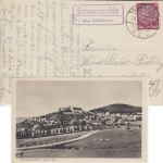 DR - Schwarzenfels ü. Schlüchtern Landpost-Ra2 Karte i.d. SCHWEIZ n. Zürich 1937