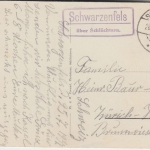 DR - Schwarzenfels ü. Schlüchtern Landpost-Ra2 Karte i.d. SCHWEIZ n. Zürich 1937
