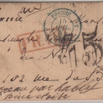 Preussen/Frankreich - Aachen 14/7 K1 Portobriefchen n. Paris 1854 Weiterleitung