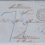 Österr. Levante/Preussen - Constantinopel 22/11 K1 Brief n. Düren 1855