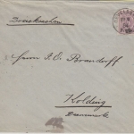 DR - 5 Pfg. Drucksachenbrief n. DÄNEMARK Gevelsberg - Kolding 1884