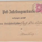 DR - 20+10 Pfg. Post-Zustellurkunde - Markdorf - Meersburg 1880